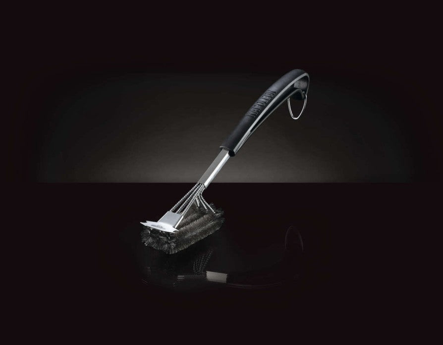 Brass grill brush three-row