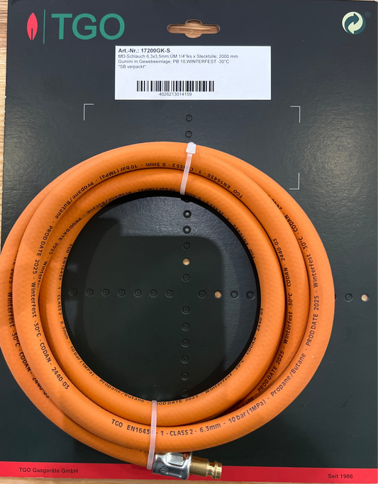 TGO Wohnwagen Steckschlauch 200 cm / MD-Schlauch 6,3x3,5mm mit Stecktülle