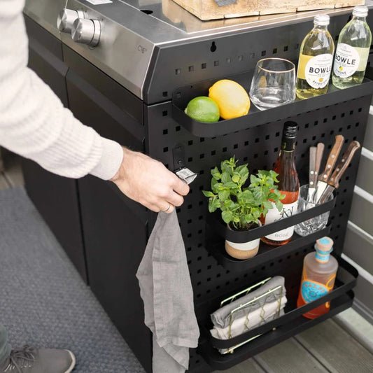 Bottle basket shelf for Tool Wall + apothecary cabinet pull-out (Long Bottle Tray)