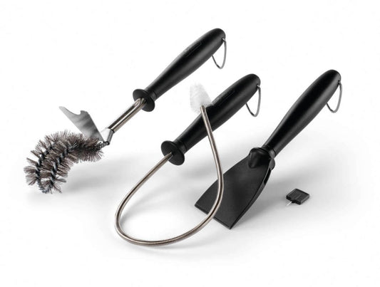 3-piece grill chamber cleaning set with brush and scraper