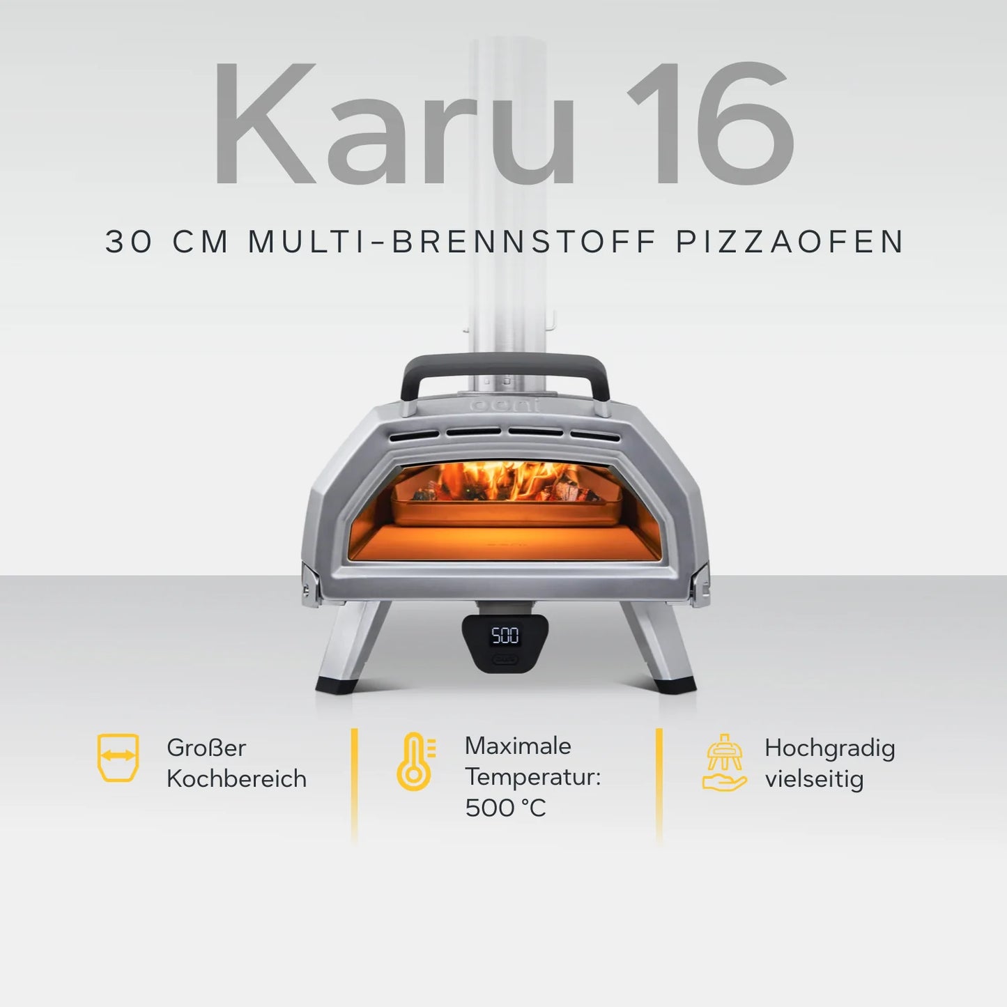 Ooni Karu 16 | Multi-Fuel Outdoor Pizzaofen (Holz und Gas)